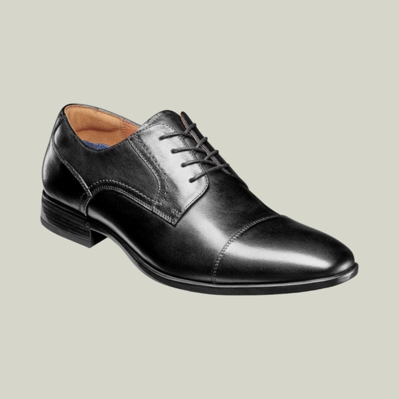 Men\'s Florsheim Zaffiro Cap Toe Oxford in Black Leather. 15204 001 main image 5
